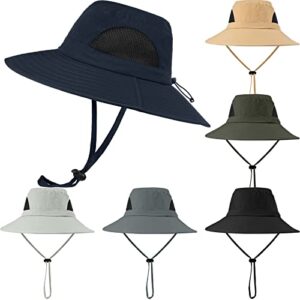 6 pack mens sun hats with uv protection waterproof wide brim bucket safari hat for men women foldable sun hats for fishing hiking garden safari camping, 6 colors