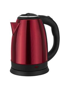 hokcus fast boil electric kettle, rapid boil kettle, cold touch handle, 1500w, auto shut - off protection/purple/red