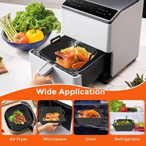 Square Air Fryer Liners Silicone, 9 IN 6 to 10 QT Food Grade Reusable Heat Resistant Silicone Air fryer Bowls Inserts Baskets Pots Accessories for COSORI Instant Vortex Air Fryer Oven Microwave