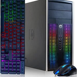 HP RGB Gaming PC Desktop Computer - Intel Quad I7 up to 3.8GHz, 16GB Memory, 256G SSD + 3TB, GeForce GTX 1660 Super 6G GDDR6, RGB Keyboard & Mouse, WiFi & Bluetooth 5.0, Win 10 Pro (Renewed)