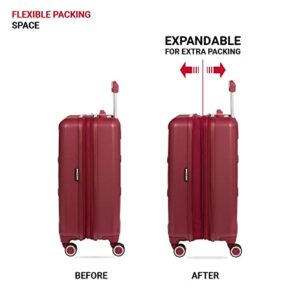 SwissGear 8090 Hardside Expandable Luggage with Spinner Wheels, Burgundy, 3-Piece Set (20/24/28)