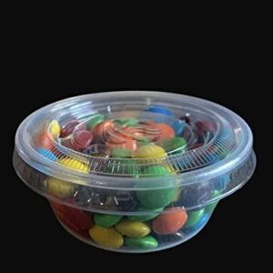 Starz Cupcakes 2 oz - 100 Sets Disposable Plastic Cups with Lids for Gelatin Shots, Condiments &/or Souffle Cups