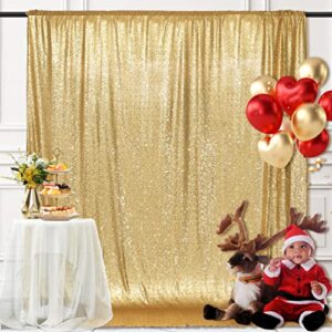 partydelight 2 panels gold 5ft x 10ft sparkly sequin backdrop curtains for wedding, party, room decorations.