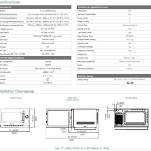 Commercial Microwave Oven NSF Certified Countertop 110V, 1000W, Capacity 1.3 Cuft Heavy duty for restaurant, 1034N1A