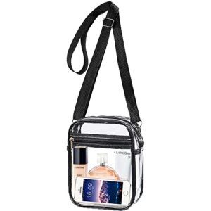 Clear Crossbody Bag Stadium Approved,8.8x6.8x2.7 Inch Clear Sling Purse For Women For Concerts Sports Events Festivals