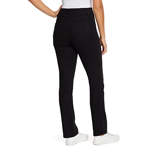 Gloria Vanderbilt Women's Amanda Slim Straight Leg Jean, Black Rinse