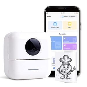 tianse mini sticker printer, bluetooth label maker thermal inkless label printer for journal, notes, memo, photo, label compatible with ios&android