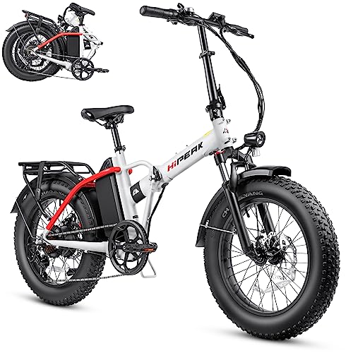 Hipeak Bona Electric Bike for Adults, Ebike 750W/48V/15Ah, 20" x 4.0" Fat Tire Electric Bike Folding with Removable Battery, Step-Over Folding Adult Electric Bicycles Front Shock Absorber