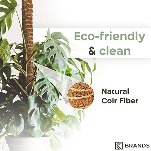 K-Brands 2 Pack Moss Pole - 46'' Monstera Plant Support - Moss Pole for Plants Monstera - Moss Poles for Climbing Plants - Bendable Plant Sticks Support - Plant Stakes for Indoor Plants