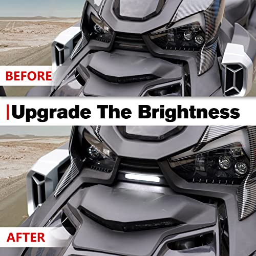 A & UTV PRO Front Center Fairing with Accent Light for Can-Am Ryker 600 900 Rally Edition 2019 2020 2021 2022 2023 Accessories, Waterproof, Plug & Play, Replace OEM # 705013110, Black, 1PC