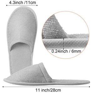 Geyoga 12 Pair House Slipper for Guest Non Slip Disposable Slipper for Travel Washable Reusable Hotel Slipper Bridesmaid Slipper for Spa Indoor Wedding Party (Black, Gray, White, Beige)