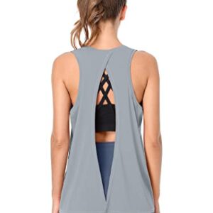 ATTRACO Women Workout Top Loose Fit Athletic Yoga Tank Sports Tank Tops Gym Top Grey XL