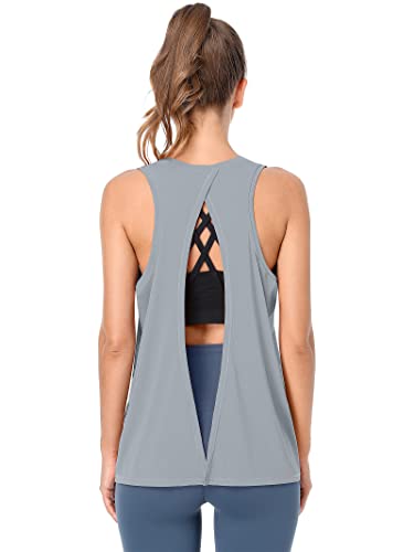 ATTRACO Women Workout Top Loose Fit Athletic Yoga Tank Sports Tank Tops Gym Top Grey XL