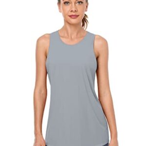 ATTRACO Women Workout Top Loose Fit Athletic Yoga Tank Sports Tank Tops Gym Top Grey XL