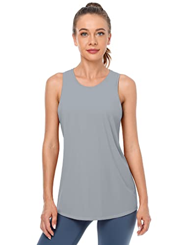 ATTRACO Women Workout Top Loose Fit Athletic Yoga Tank Sports Tank Tops Gym Top Grey XL