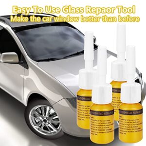 Windshield Repair Kit, Automotive Windshield Chip Repair Kit, Efficient Glass Crack Repair Kit with 4 Bottles Fluid of Resin, Auto Glass Repair Kit for Chips,Cracks,Star-Shaped Crack