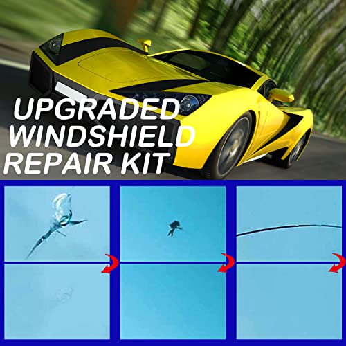 Windshield Repair Kit, Automotive Windshield Chip Repair Kit, Efficient Glass Crack Repair Kit with 4 Bottles Fluid of Resin, Auto Glass Repair Kit for Chips,Cracks,Star-Shaped Crack