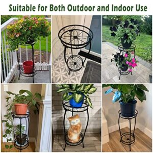 Cefzum Plant Stand Indoor Outdoor, 2 Tier Tall Metal Plant Shelf Corner Display Rack, 27'' Potted Multiple Pot Holder Decorative Flower Stand for Corner, Patio, Balcony Garden