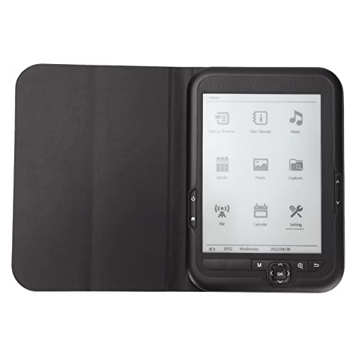 E Reader with Electronic Ink Screen, Headphone and Leather Case, Portable 6 Inch 800x600 Resolution Display E Book Reader, Electronic Digital Book Read, Support 32GB TF Card (16GB)