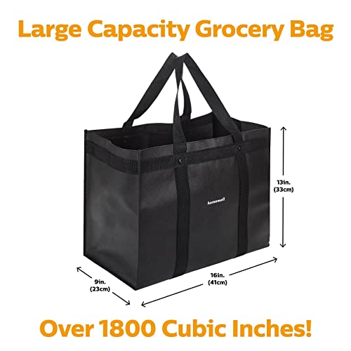 Homemell Reusable Grocery Bags Heavy Duty Foldable Shopping Bags - Extra Strength Large Size Black Collapsible Tote