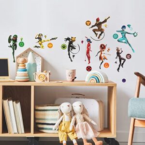 RoomMates RMK5331SCS Miraculous Tales of Ladybug and Cat Noir Peel and Stick Wall Decals, Multi