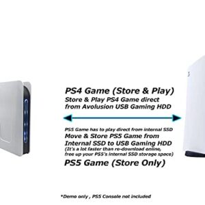 Avolusion PRO-T5 Series 4TB USB 3.0 External Gaming Hard Drive for PS5 Game Console (White) - 2 Year Warranty