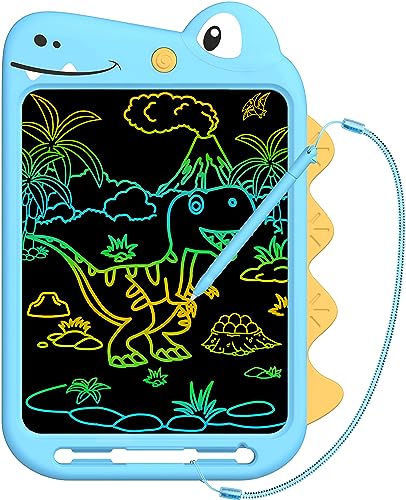 Licootty 10 Inch Colorful LCD Writing Tablet Doodle Board for Kids Girls Boys Baby Toddler Toys Educational Drawing Tablet Doodle Board Dinosaur Toys for Boys 3 4 5 6 7 8 Years Old Gifts (Dinosaur)