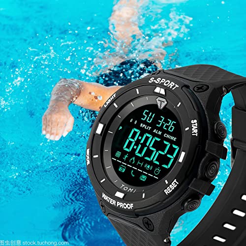 TOMI Mens Digital Watch - Sports Military Waterproof Outdoor Chronograph Wrist Cheap Watches for Men with LED Back Ligh/Alarm/DateGifts for Students Women (Red)