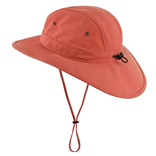 Home Prefer Summer UPF 50+ Men's Sun Hat Wide Brim Fishing Hat Womens Bucket Safari Hat (Burnt Orange)