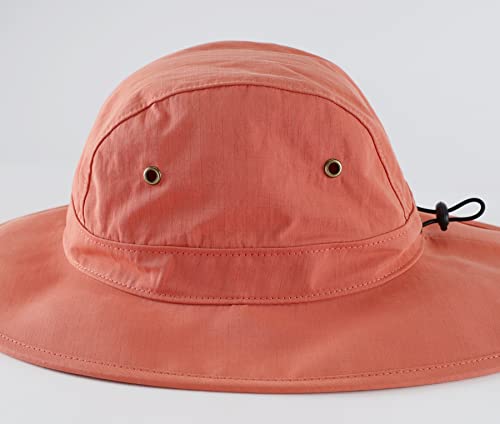 Home Prefer Summer UPF 50+ Men's Sun Hat Wide Brim Fishing Hat Womens Bucket Safari Hat (Burnt Orange)