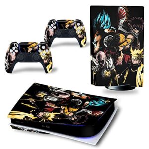 ps5 console and dualsense controller skin vinyl sticker decal cover, suitable for playstation 5 console and controller, durable, scratch-resistant, disk version - onepie [7293]