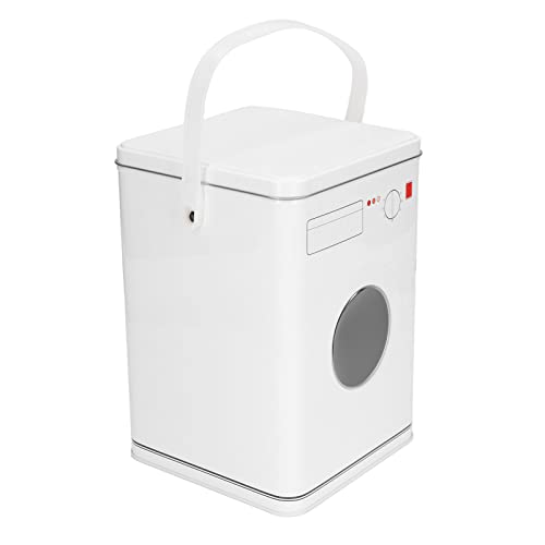 YYQTGG Laundry Powder Container, Laundry Container Washing Machine Shape Simple Tinplate Material Large Capacity for Countertop(#1)