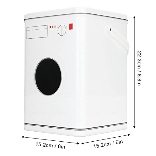 YYQTGG Laundry Powder Container, Laundry Container Washing Machine Shape Simple Tinplate Material Large Capacity for Countertop(#1)