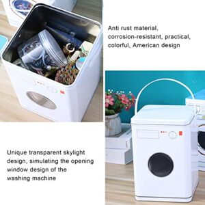 YYQTGG Laundry Powder Container, Laundry Container Washing Machine Shape Simple Tinplate Material Large Capacity for Countertop(#1)