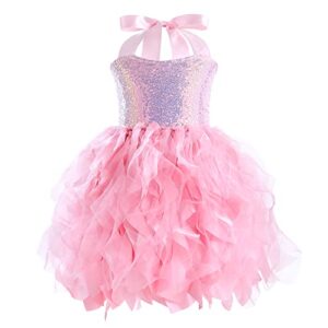 pink tutu dress for toddler girls pink sequin tulle fancy princess dresses for girls prom birthday party outfit 3-4t