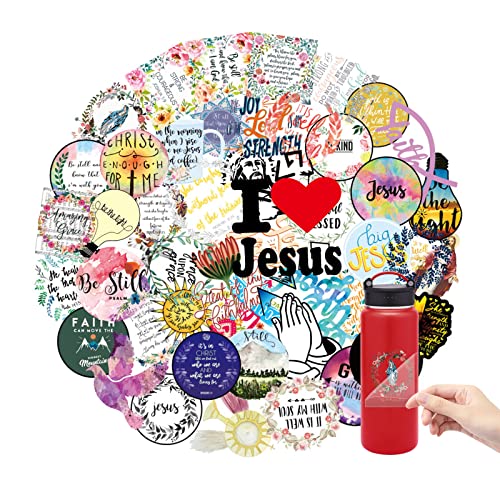 50 PCS Christian Rub on Transfers Stickers,Religious Faith Stickers,Jesus Transfer Stickers for Crafts,Furnitures,Water Bottle,Helmet,Party Decorations,Gifts for Kids,Teens,Adults