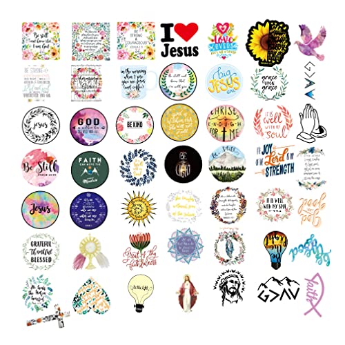 50 PCS Christian Rub on Transfers Stickers,Religious Faith Stickers,Jesus Transfer Stickers for Crafts,Furnitures,Water Bottle,Helmet,Party Decorations,Gifts for Kids,Teens,Adults