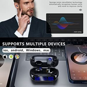 Wireless Earbuds, Bluetooth Headphones 160hrs Battery Life with LED Power Display Crystal-Clear Calls Built-in Mic IP6 Waterproof V5.3 Bluetooth Earbuds Stereo Sound Ear Buds for Sports and Working