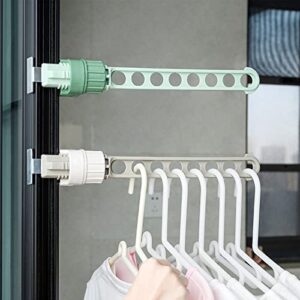 8-Hole Clothes Drying Rack Portable Indoor Outdoor Hanging Balcony Window Closet Frame Storage Rack Space Saver, Wall Mounted Laundry Hanger Rack, Sturdy Hanging Clothes, Safe and