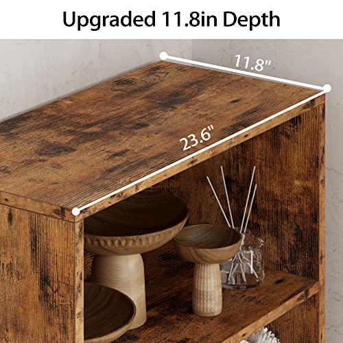 IRONCK Industrial Bookshelves and Bookcases with Doors 11.8in Depth Floor Standing 5 Shelf Display Storage Shelves Bookcase Home Decor Furniture for Home, Office, Living Room, Bedroom