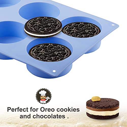 La chat 4 PCS Candy Mold, Silicone Oreo Cookie Mold/Chocolate molds for Candy, Cookies, Oreos, mini Soap, Cupcake, Pudding, Jello, Muffin, BPA Free and Non-Stick Cylinder Baking molds