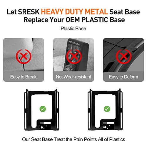 Sresk RZR Seat Base Accessories, 2 Pack UTV RZR Seat Lowering Base Seat Lower 1.5" and Recline 6 Degree Adjustment Bracket For Polaris RZR 800/900 / S 1000 / XP 1000 / XP Turbo/General (Black)