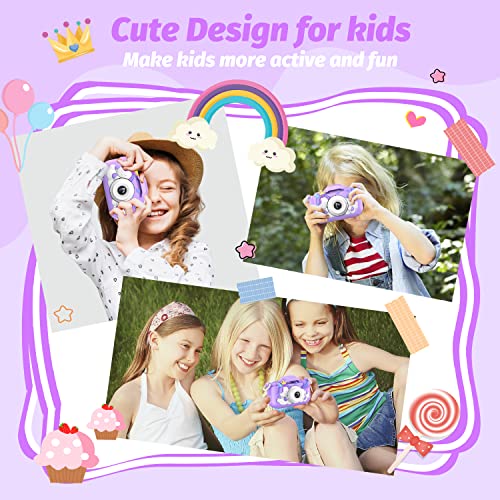 Upgrade Unicorn Kids Camera, Christmas Birthday Gifts for Girls Boys Age 3-12, 1080P HD Selfie Digital Video Camera for Toddlers, Cute Portable Little Girls Boys Gifts Toys for 3 4 5 6 7 8 9 Years Old