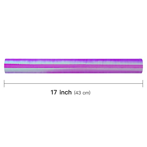 LeZakaa Purple Wrapping Paper Roll - Holographic Iridescent Wrapping Paper for Birthday, Valentine's, Mother's Day, Holiday - 17 inches x 32.8 Feet (47.23 sq.ft.)