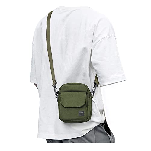 Small Side Shoulder Bag Crossbody Bag For Men Women Mini Messenger Bag Satchel Bag Travel Purse Wallet Passport Holder Bag, Cell Phone Purse Neck Pouch Wallet- Unisex Green Large