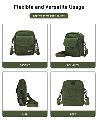 Small Side Shoulder Bag Crossbody Bag For Men Women Mini Messenger Bag Satchel Bag Travel Purse Wallet Passport Holder Bag, Cell Phone Purse Neck Pouch Wallet- Unisex Green Large