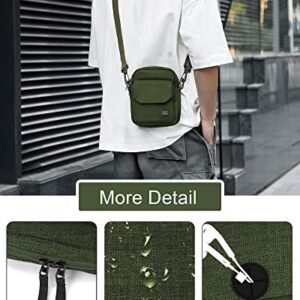 Small Side Shoulder Bag Crossbody Bag For Men Women Mini Messenger Bag Satchel Bag Travel Purse Wallet Passport Holder Bag, Cell Phone Purse Neck Pouch Wallet- Unisex Green Large