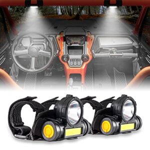 weisen 2 pack led dome light utv interior lights universal fits 1.25"-2" roll bar cage mount compatible with polaris rzr ranger can am x3 pioneer talon mule teryx etc