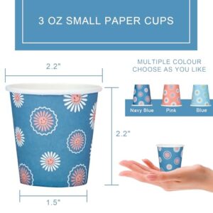 SIUQ [600 Pack 3 oz Paper Cups,Disposable Bathroom Cups,Mini Mouthwash Cups,Small Cups for Holiday Christmas Party,Hot/Cold Beverage Drinking Cup for Gargle Espresso Juice Medicine (Daisy)