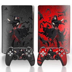 tessgo ps 5 skin disc edition anime console and controller vinyl sticker, durable, scratch resistant, bubble-free, precisely line up, compatible with play-station 5